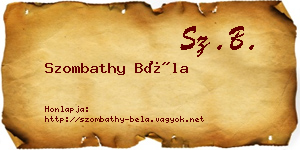 Szombathy Béla névjegykártya