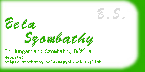 bela szombathy business card